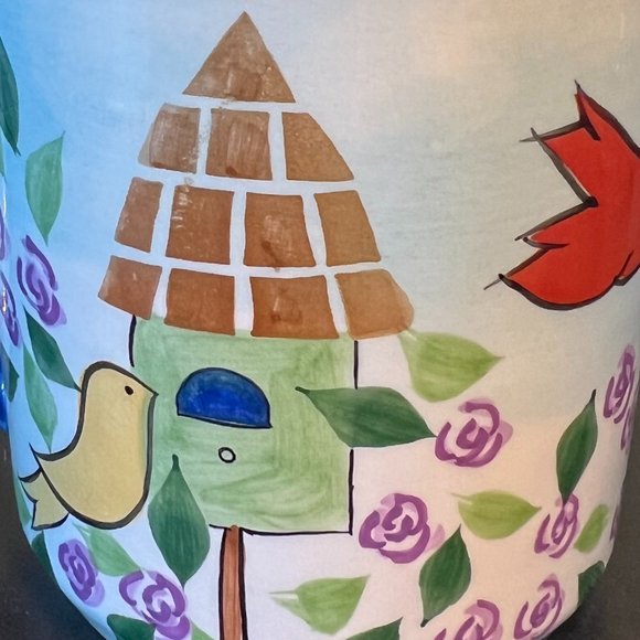 Mesa International Handcrafted Hand Painted Mug w/ Birds and Birdhouses - Picture 9 of 9